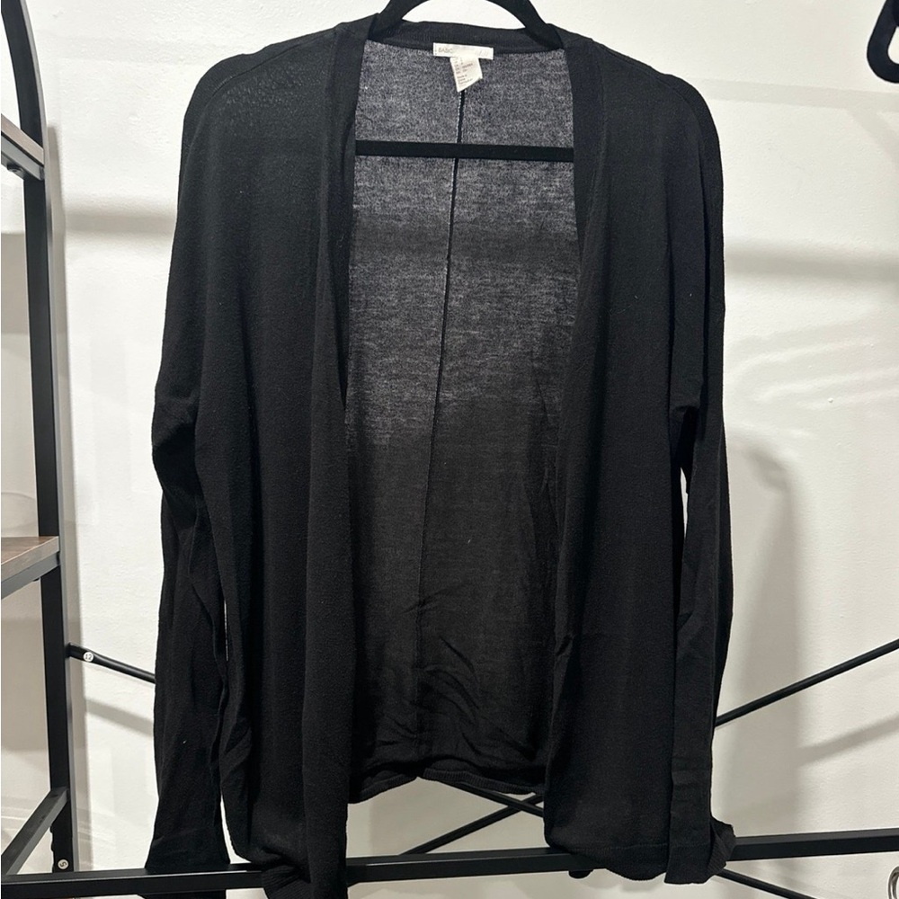 Black Open Front Cardigan